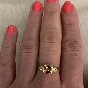 14k yellow gold Citrine & Diamond ring